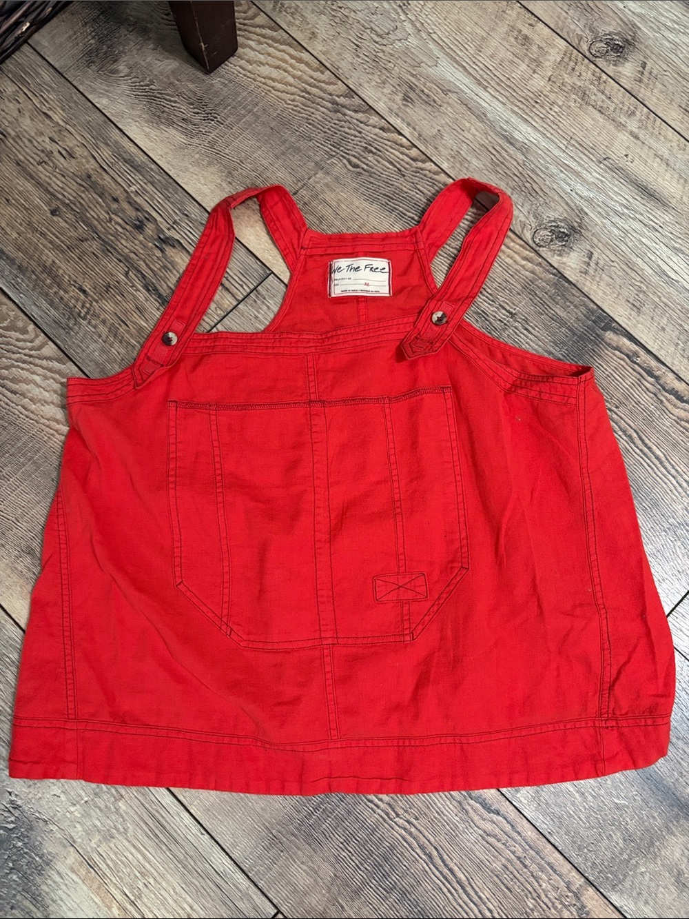 We the Free Red Overall Top